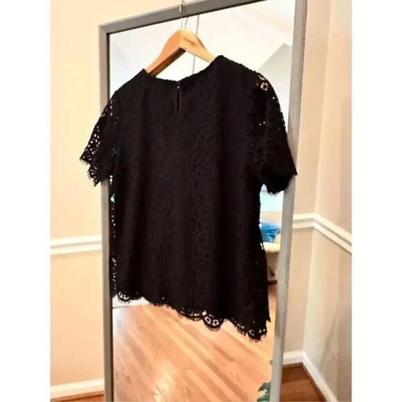 Philosophy Black Lace Short Sleeve Shirt Medium NWT - Picture 3 of 4